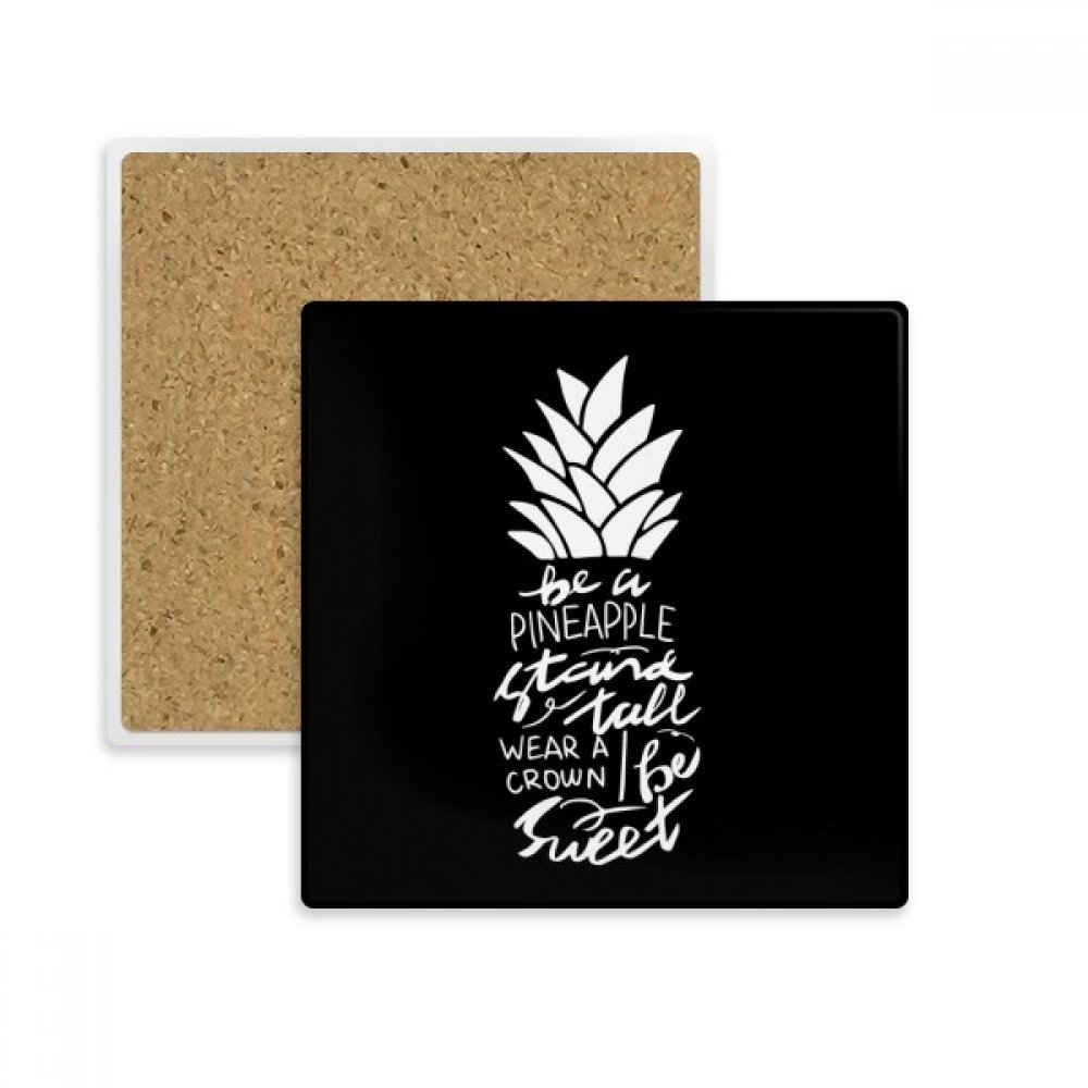 Dessous de verre absorbant contre les taches sur table ananas noir