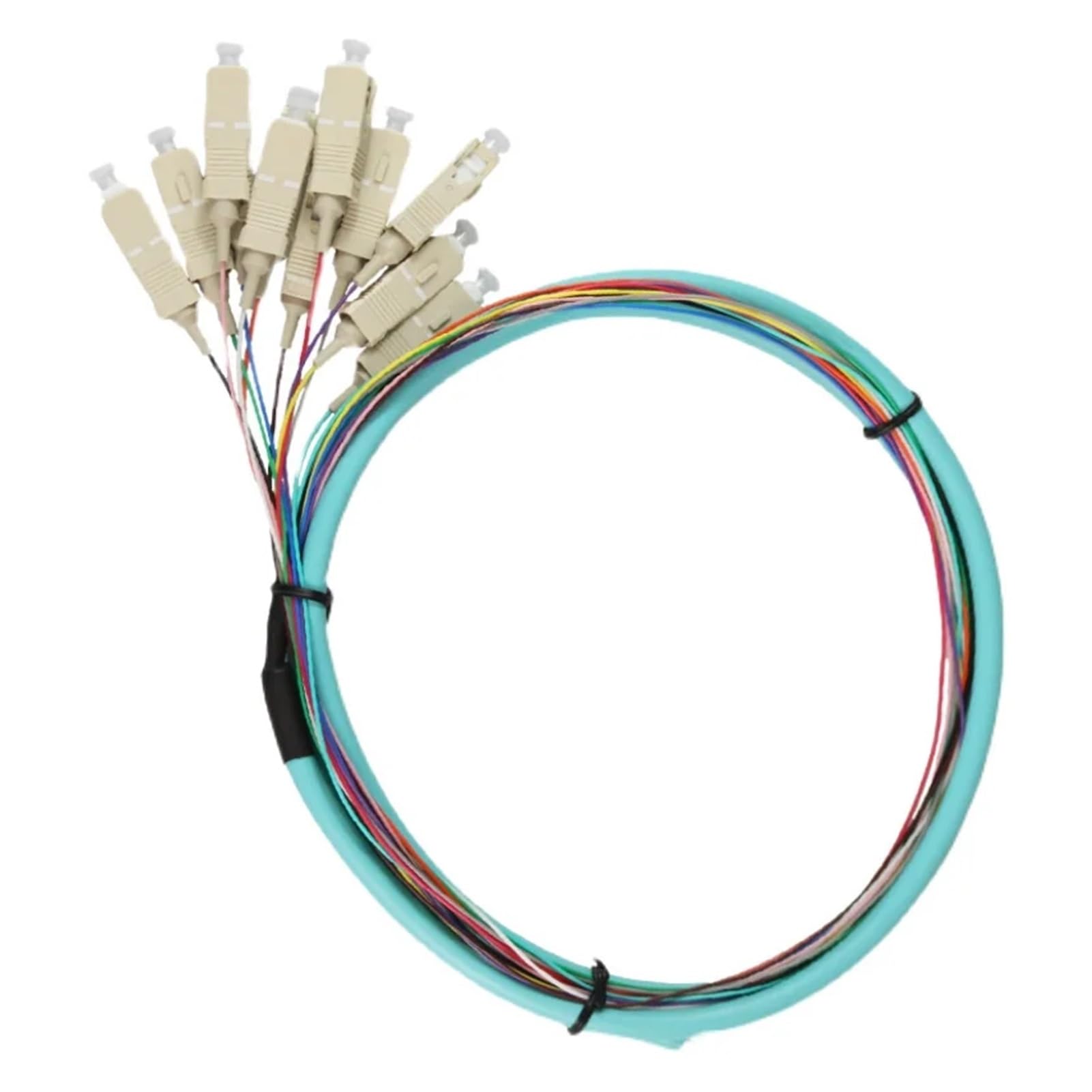 Cordon de Brassage Fibre Optique Pigtail, OM3, Multimode, 0.9mm, Cavalier 50/125, SC, FC, St, LC, câble en Cuir, 1.5m, Lot de 10 pièces(FC 1.5 metres-10pcs)