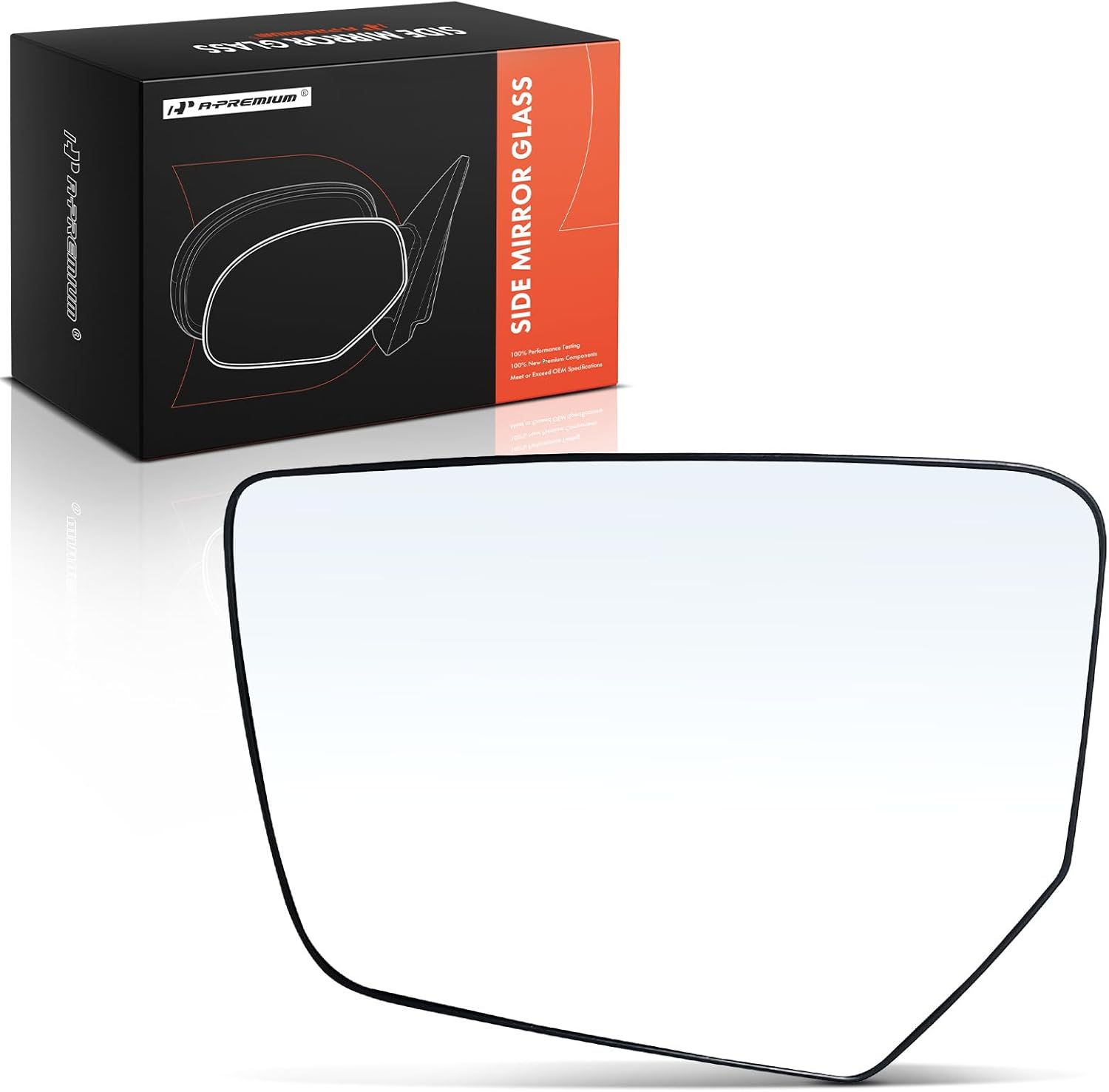 A-Premium Left Driver Side Heated Mirror Glass with Backing Plate - Compatible with Chevrolet Impala 2014-2020 - Exterior Side View Flat Mirror