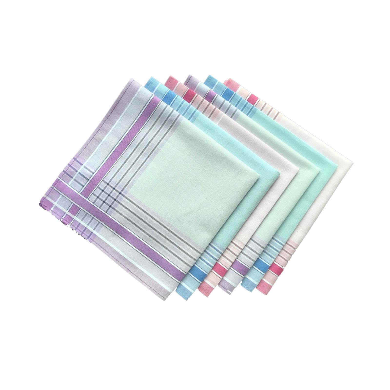 6x Handkerchiefs for Men Cotton Premium 29x29cm/11.4x11.4inch Pocket Squares-image-31