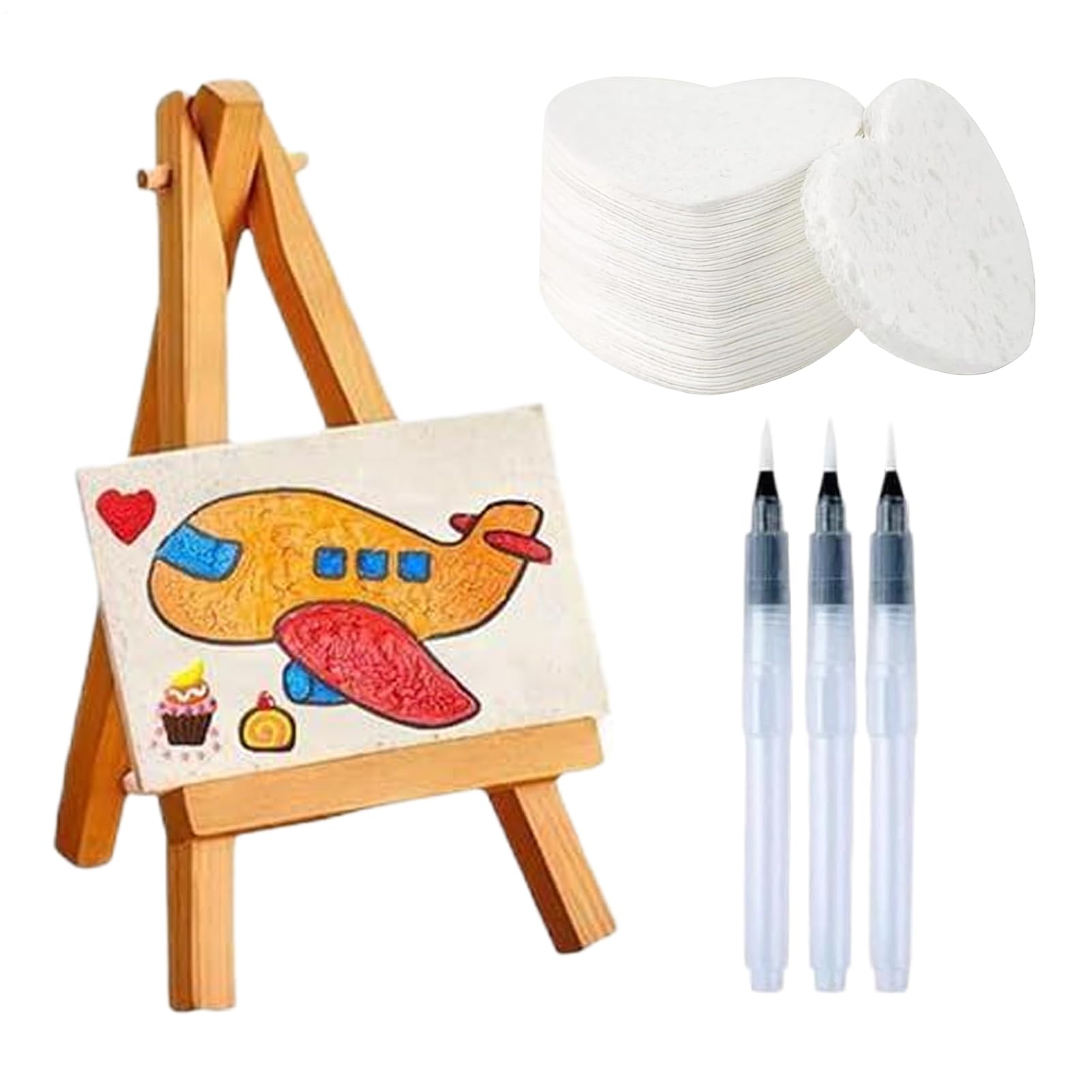 Set de arte para niños con herramientas de esponja hechas a mano y papel creativo
