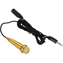 MECCANIXITY Mini Microphone Tiny Microphone Portable Microphone Mini Mic for Singing Voice Recording Video for Phone Computer Notebook Gold
