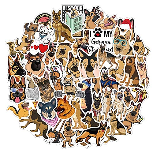 Pegatinas de perro pastor alemán, paquete de pegatinas de vinilo impermeables para adultos, adolescentes, niños, niñas, amantes de los perros, calcomanías para equipaje y teléfono, monopatín, guitarra Cover