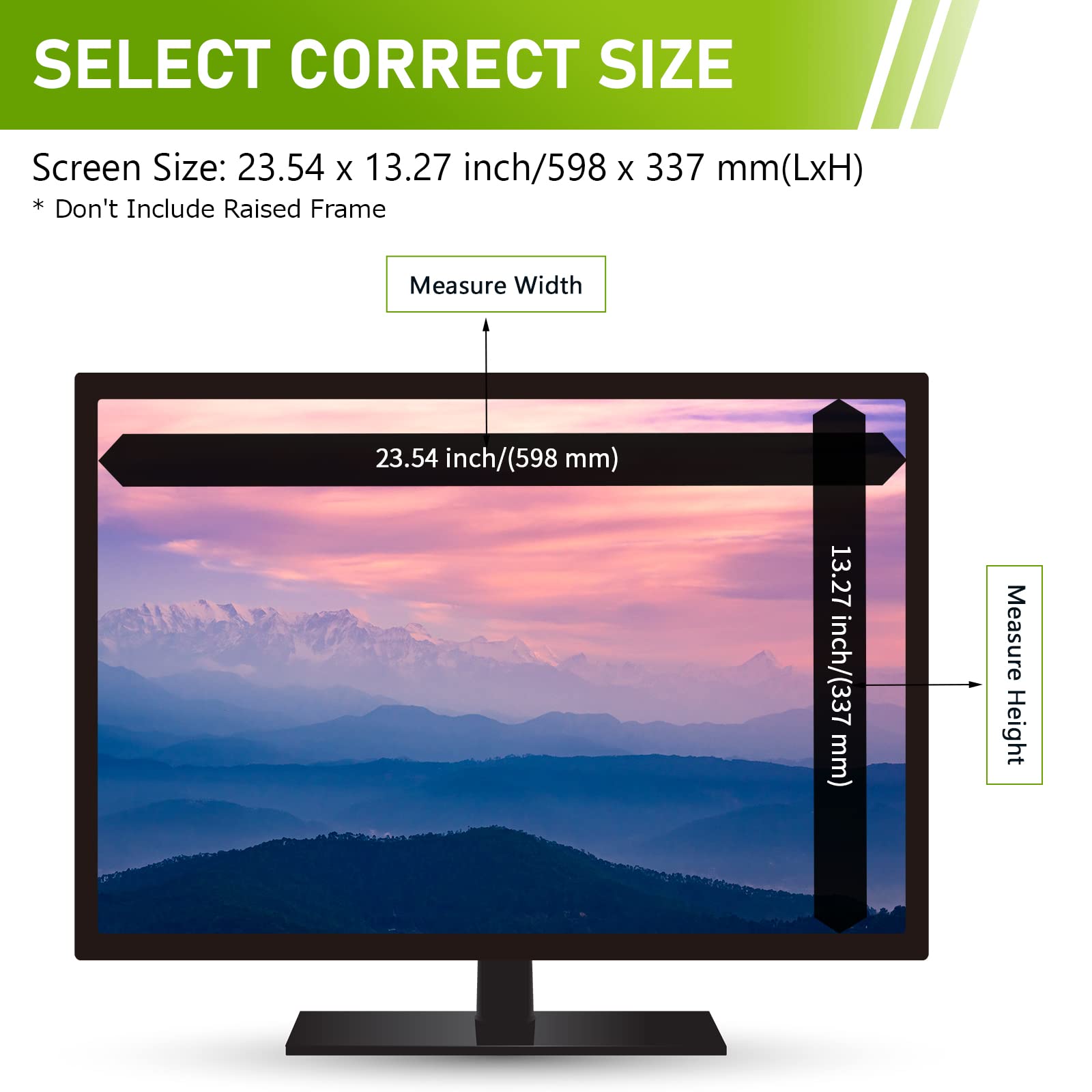 SOPPY Blickschutzfilter, 27 Zoll Monitor Blickschutzfolie, Monitor Screen Filter Datenschutz Bildschirmfilter mit Sichtschutz, Anti-Blaulicht und Blendschutz (16:9, 598 x 337 mm)