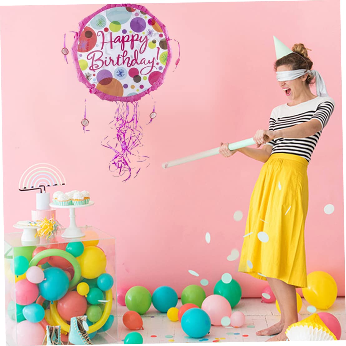 Piñatas de fiesta, piñatas, cuerda para fiestas de cumpleaños infantiles y decoraciones de fiesta de vacaciones