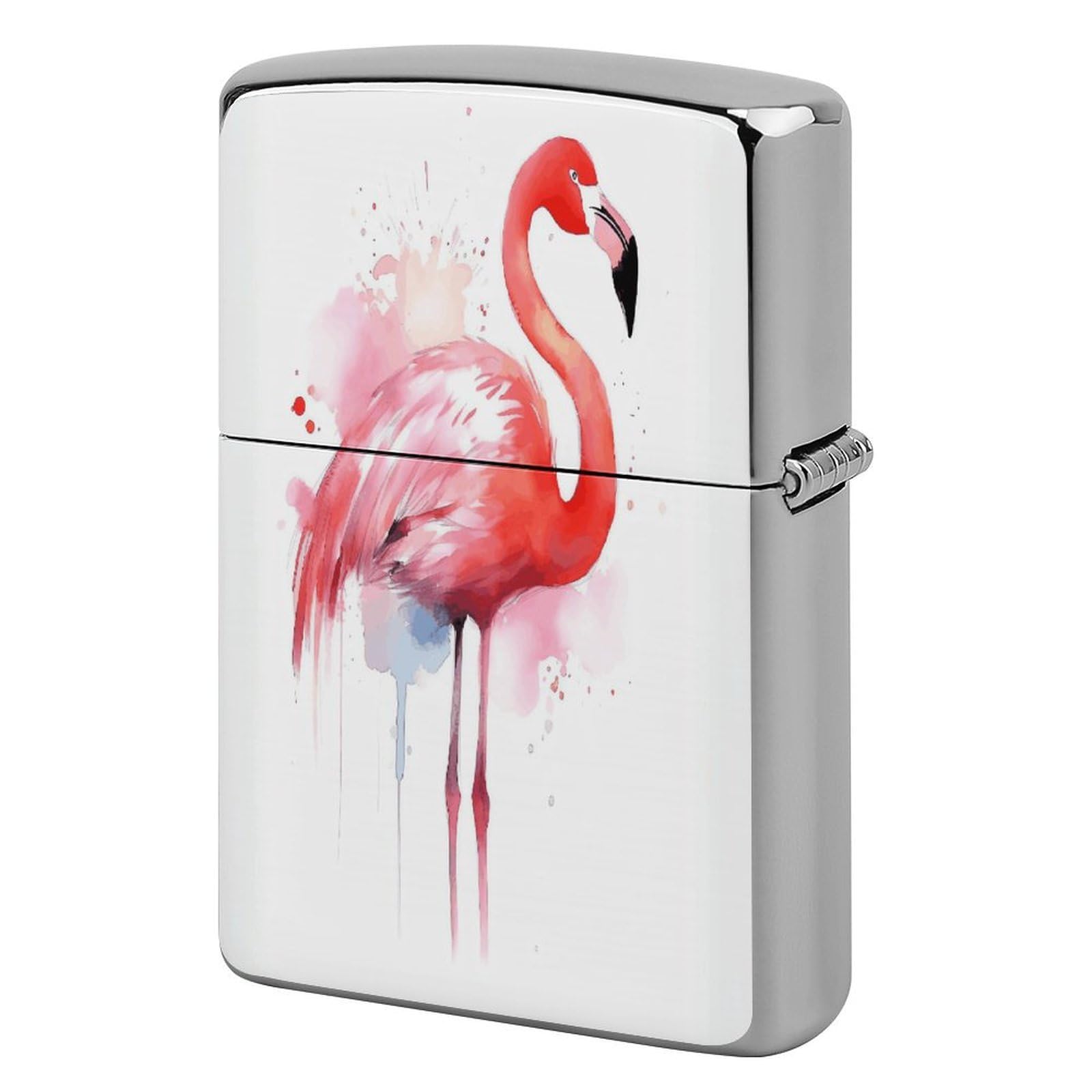 Fodpand Style Pink Flamingo Watercolor Metal Lighter Case Cover Lighter Sleeve