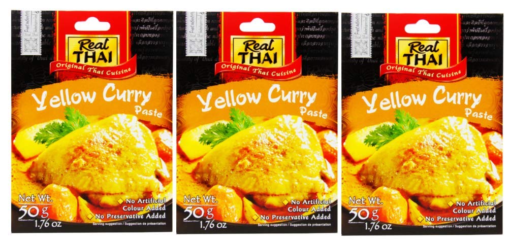 Real Thai Yellow Curry Paste,50g (Pack of 3) (B08RZ7V1SG) Amazon Price History, Amazon Price Tracker
