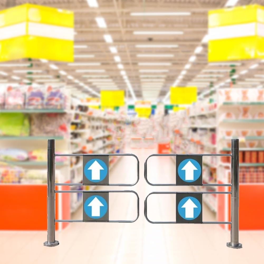 YJEUZCD Supermarket Entrance Swing Gate, 1-Way Manual Safety Gate, Warehouse Metal Automatic Closing Door, Swing Brake for Library Store(200x100 cm)