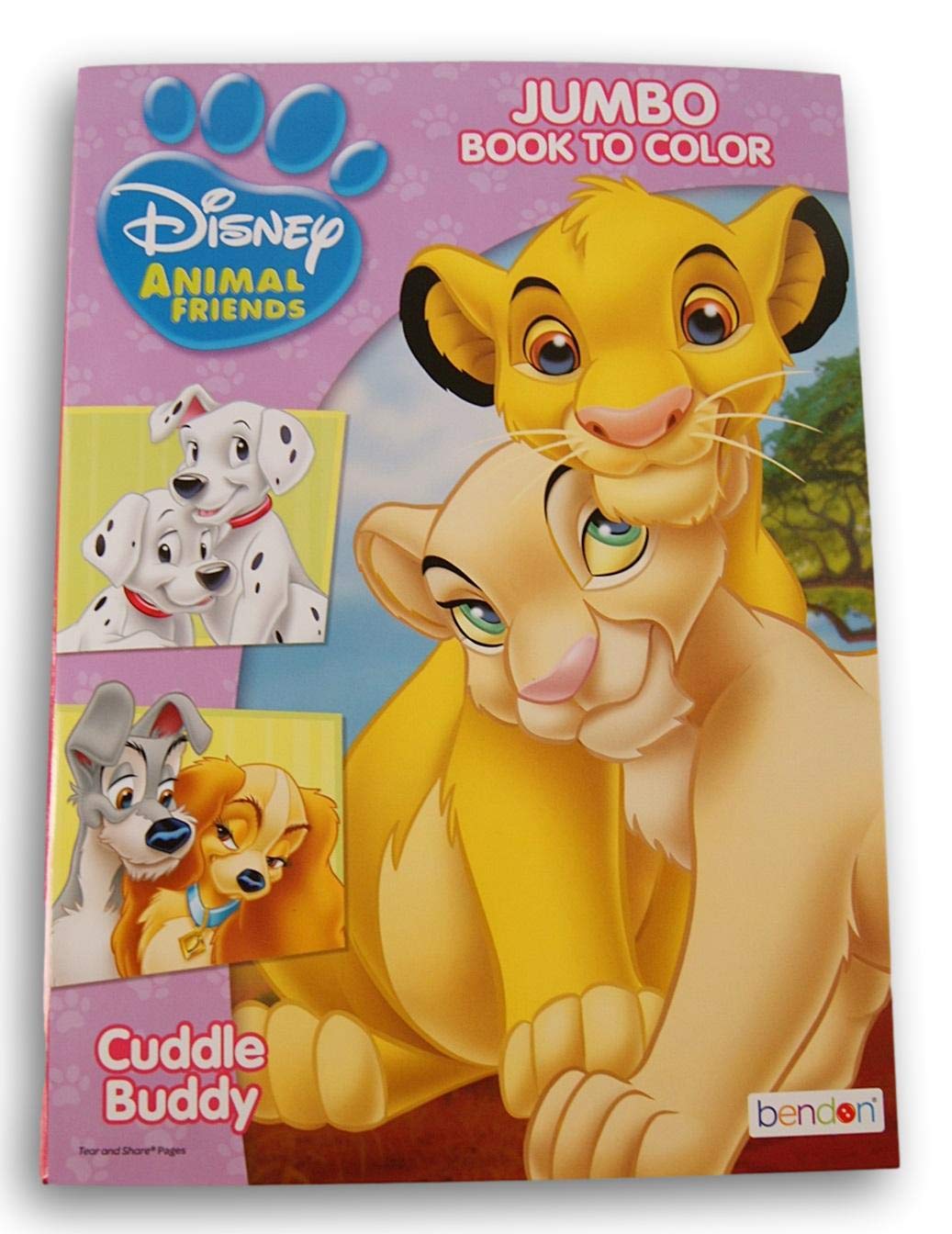 Animal Friends Big Fun Book to Color - Cuddle Buddies - 80 Pages - Inclues Lady and The Tramp, Bambi, Lion King, and More