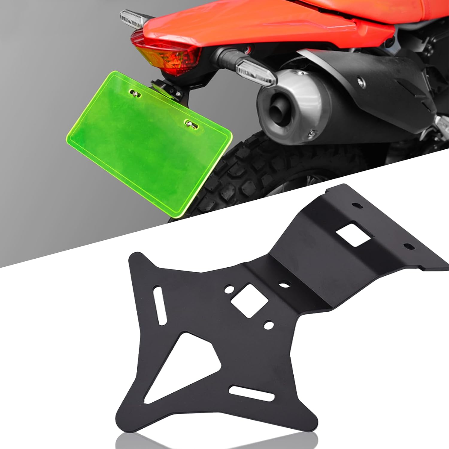 Motorcycle Tidy Tail Fender Eliminator License Plate Bracket Holder (for Honda Vehicle) CRF300L CRF300RX CRF300RL CRF250L Compatible with OEM License Plate Light