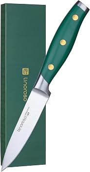 linoroso Paring Knife 3.5 inch Small Kitchen Knife with Premium Gift Box, German Carbon Stainless Steel Fruit Knife, Ultra Sharp Knife for Cutting and Peeling, Gifts for Women and Men