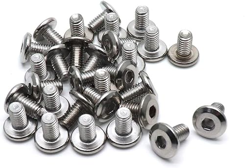 Biaungdo Tornillos de cabeza plana de acero inoxidable M6x10mm Tornillos avellanados Conector de sujeción avellanado, paquete de 30