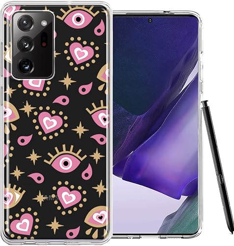 Mundaze - Funda para Samsung Galaxy Note 20 Ultra Pink Evil Eye Lucky Love Law of Attraction Design Case Slim Hybrid a prueba de golpes Hard Shell