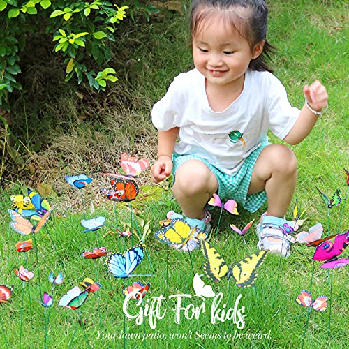 Teenitor 40 Pcs Butterfly Stakes, 5 Different Size Waterproof Butterflies Stakes Garden Ornaments & Patio Decor Butterfly Party Supplies Yard Stakes Decorative For Outdoor Christmas Decorations #TOP5