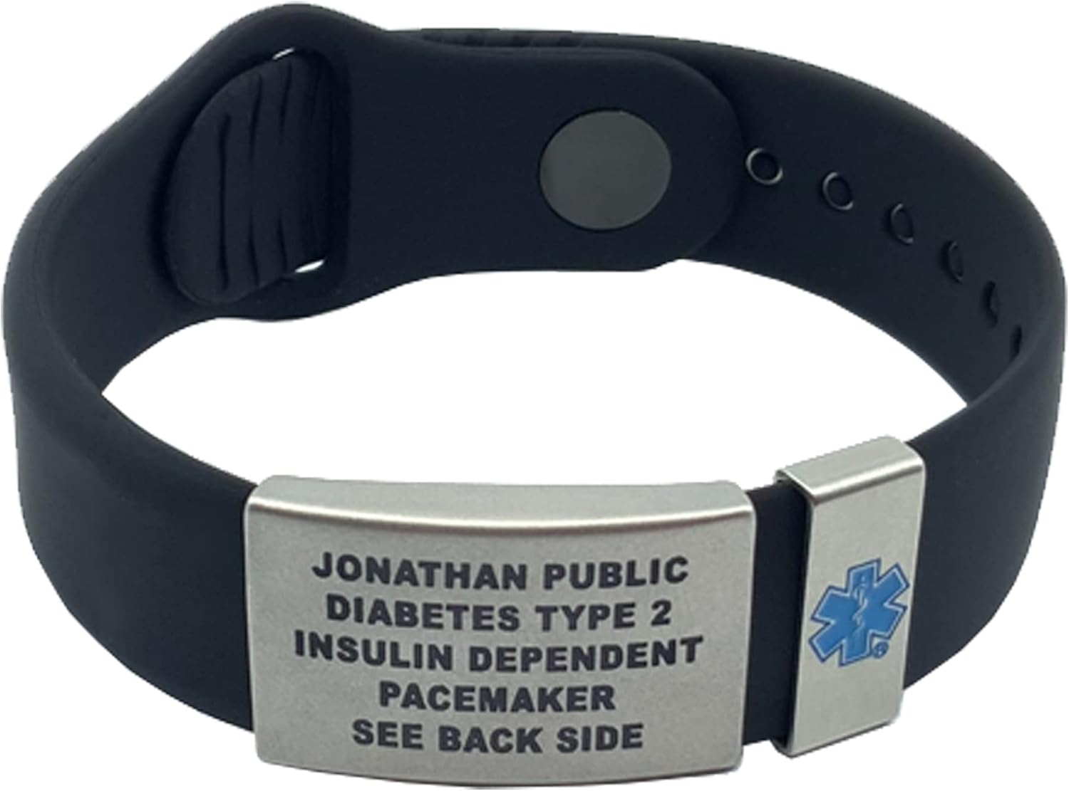 QuickClip Medical Alert ID Bracelet. Custom Engraved. Four Vibrant Colors.