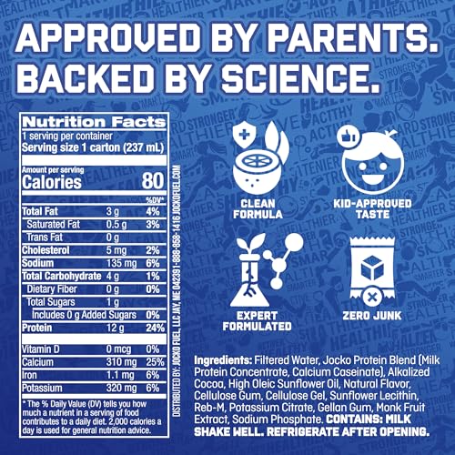 Image of Jocko Fuel Warrior Kid Grass Fed Protein Shake, Chocolate 8.25oz | 12 Pack