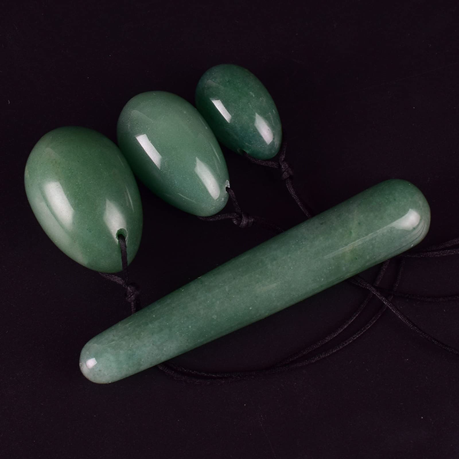 Dropshipping Yoni Huevo Bolas vaginales Aventurina Jade Ejercicios de huevo Estiramiento muscular vaginal Varita de masaje Kegel Piedra ejercitadora, huevo sin taladro con caja