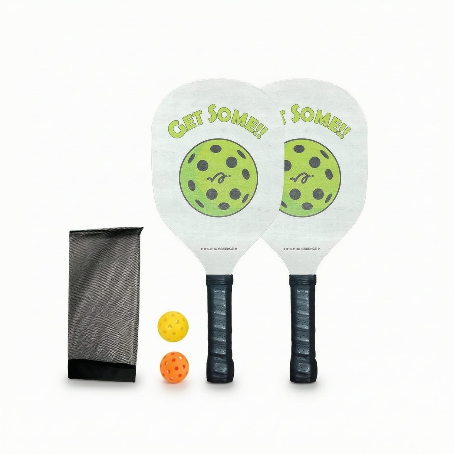 2 Pieces Wooden Pickleball Paddle Set with Balls Portable Pickleball Set with Bag Sports Equipment Sturdy for Beginners, Families, Park, Outdoor Recreation, 2 Rackets 2 Balls-image-19