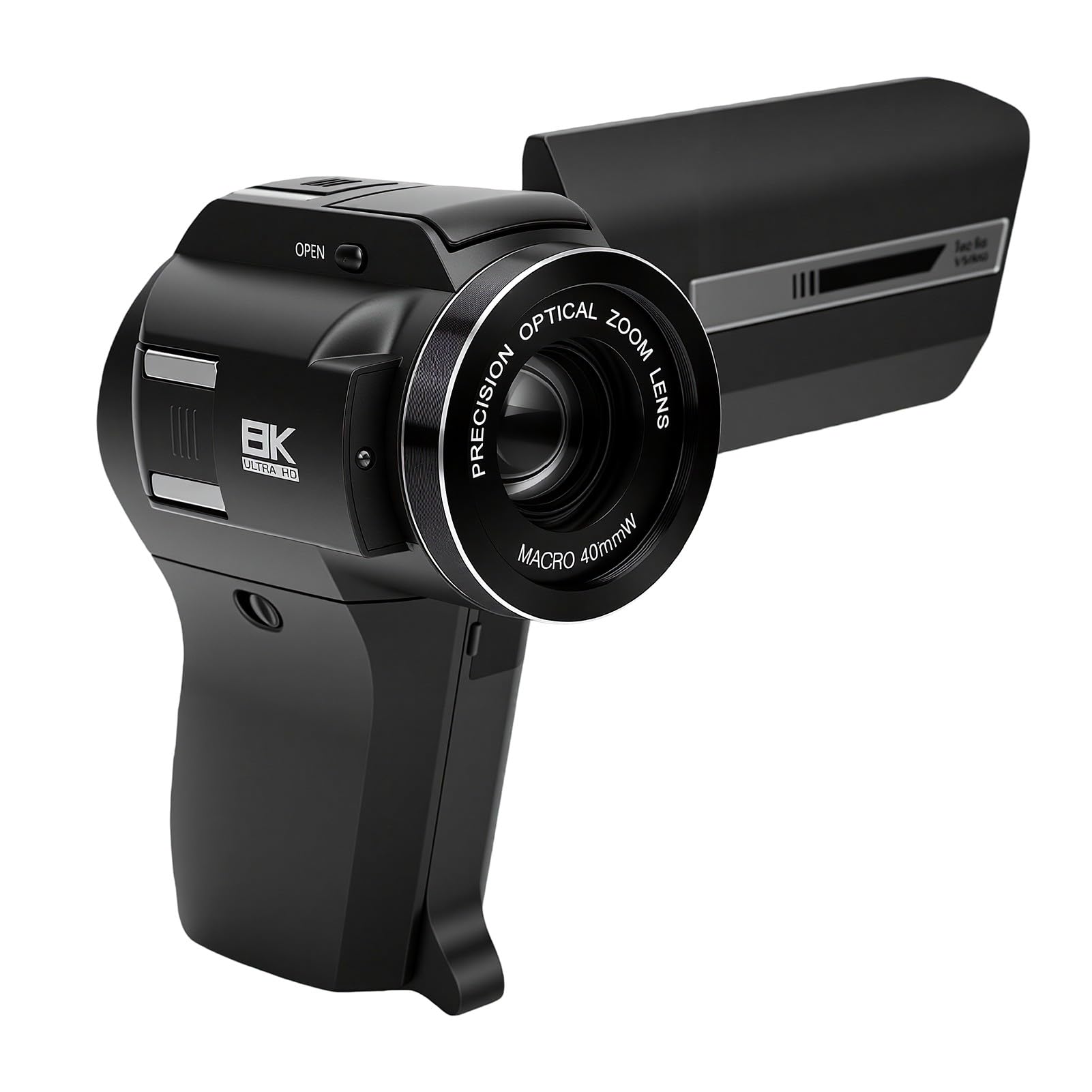 Videocamera 8K, Schermo Ruotabile a Doppio Obiettivo 75MP 8X Zoom Ottico Digitale 5X Videocamera per WiFi con Funzione Webcam, per Creatore di Contenuti Youtube