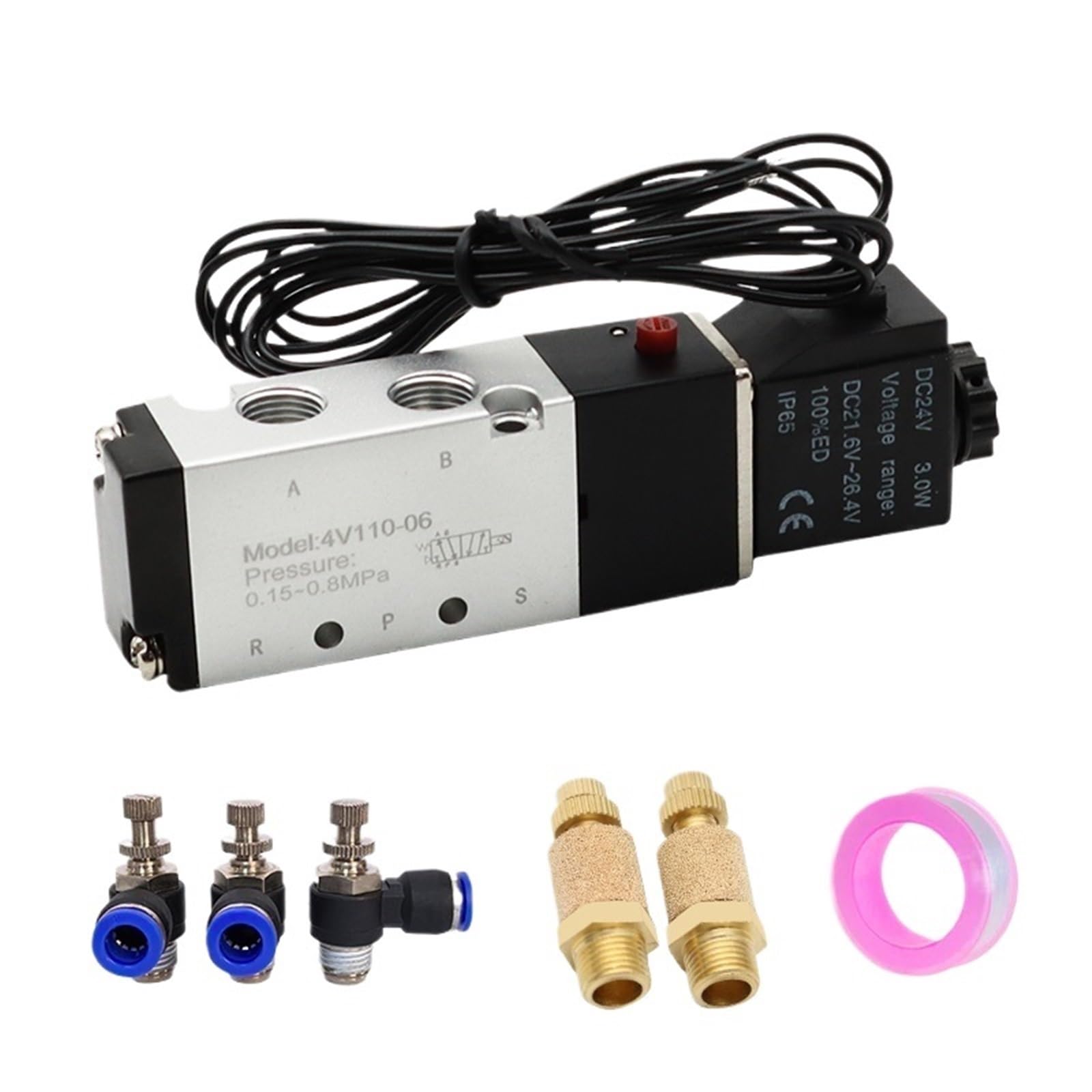 Électrovanne de commande pneumatique 4V110-06 distributeur 1/8 5 voies pour vérin d'air