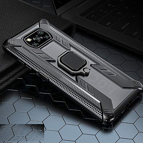 Capa Anel Transparente Arm. para celular Xiaomi POCO X3 NFC ou Poco X3 Pro e Película de vidro 9H Fu