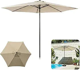 Ombrelone 3 metros Guarda Sol Sombrero 6 Hastes Central Jardim Piscina JURERÊ Bege