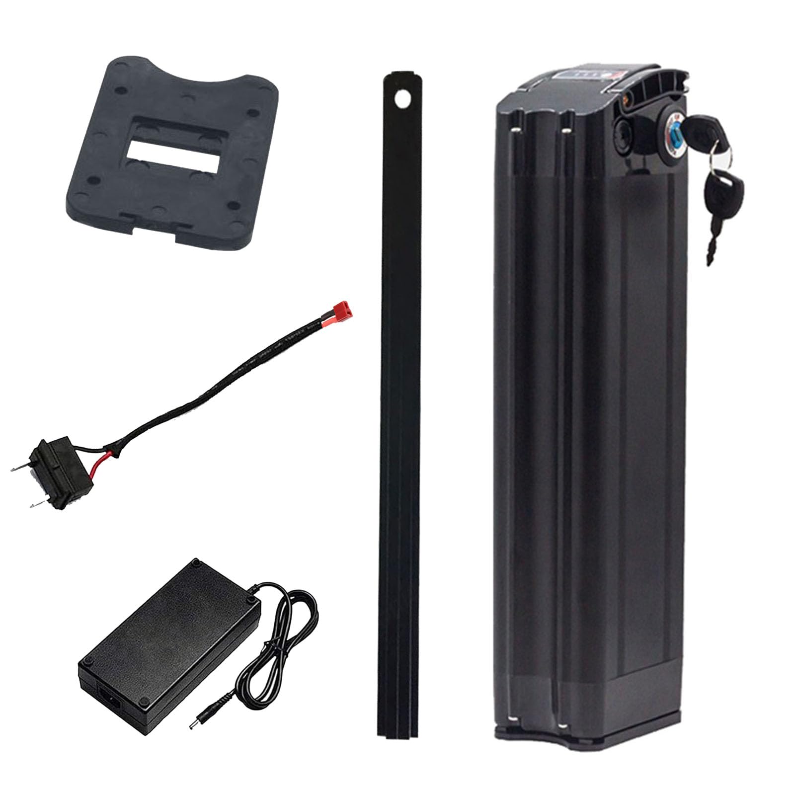 Batteria agli ioni di Litio da 48V 13Ah/15Ah o 36V 10Ah/17,5Ah Batteria al Litio Integrata Pieghevole con Caricabatterie e Maniglia per Kit Motore da 350W 500W e 800W,T Plug 36v17.5ah