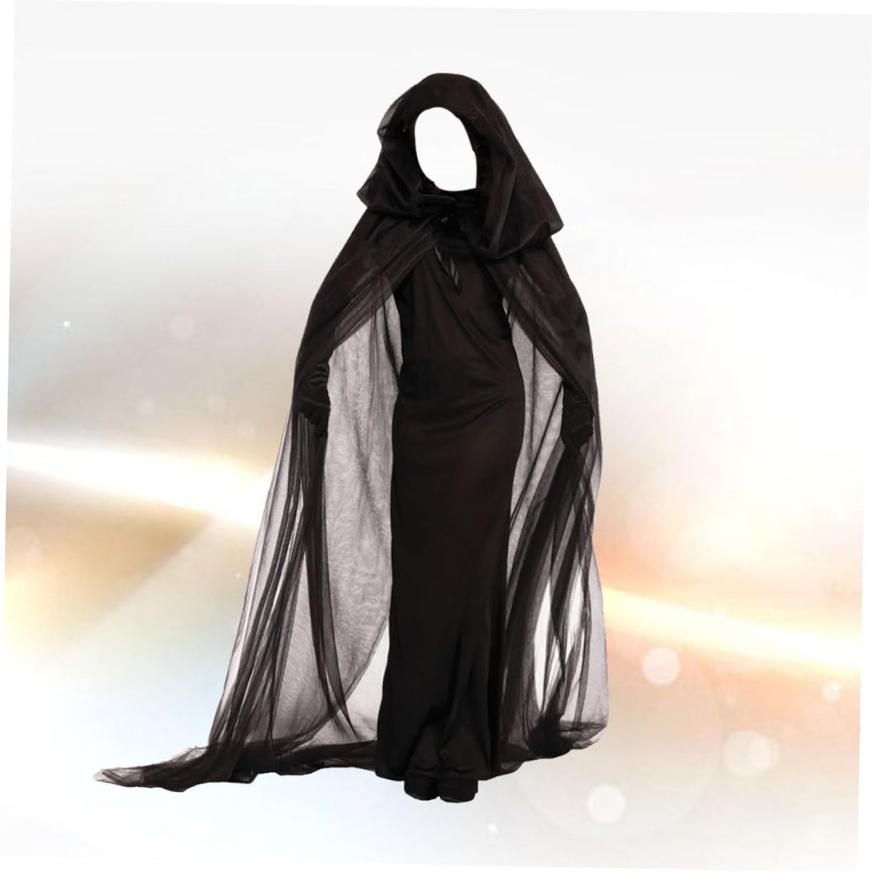 LIFKOME 3 Piezas Disfraz De Bruja Para Mujer Para Actuación Vestido De Bruja Disfraz De Fantasma Vestido Gotico Disfrazada Ropa Gótica Disfraces De Halloween Para Mujeres Black