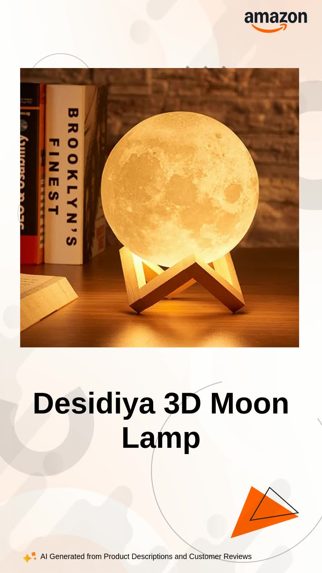 Desidiya 3D Moon Night Lamp Rechargeable