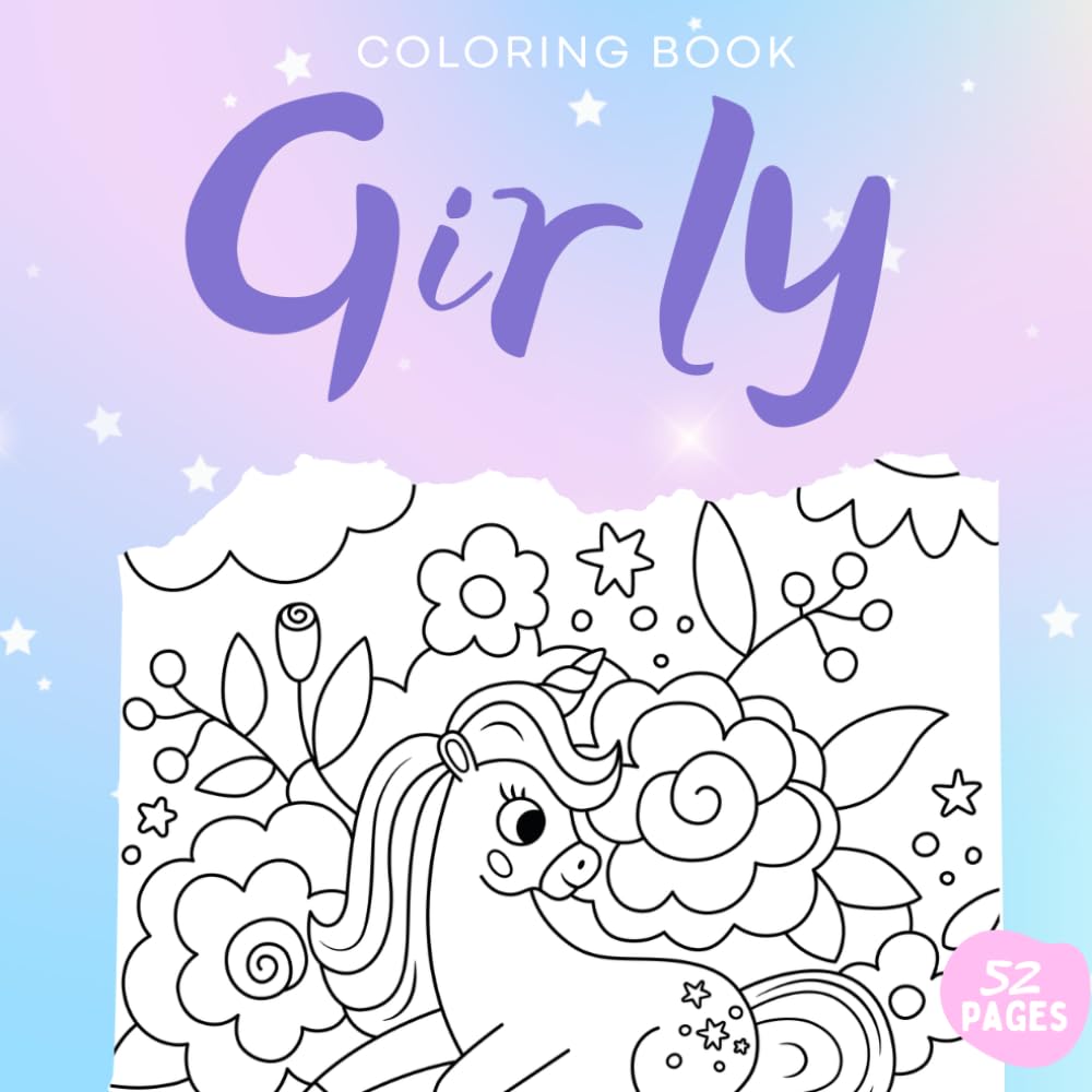 Coloring book - Girly - Unicorn, mermaid and princess: Coloring book for children ages 3 - 10 (Cahier d'activités)
