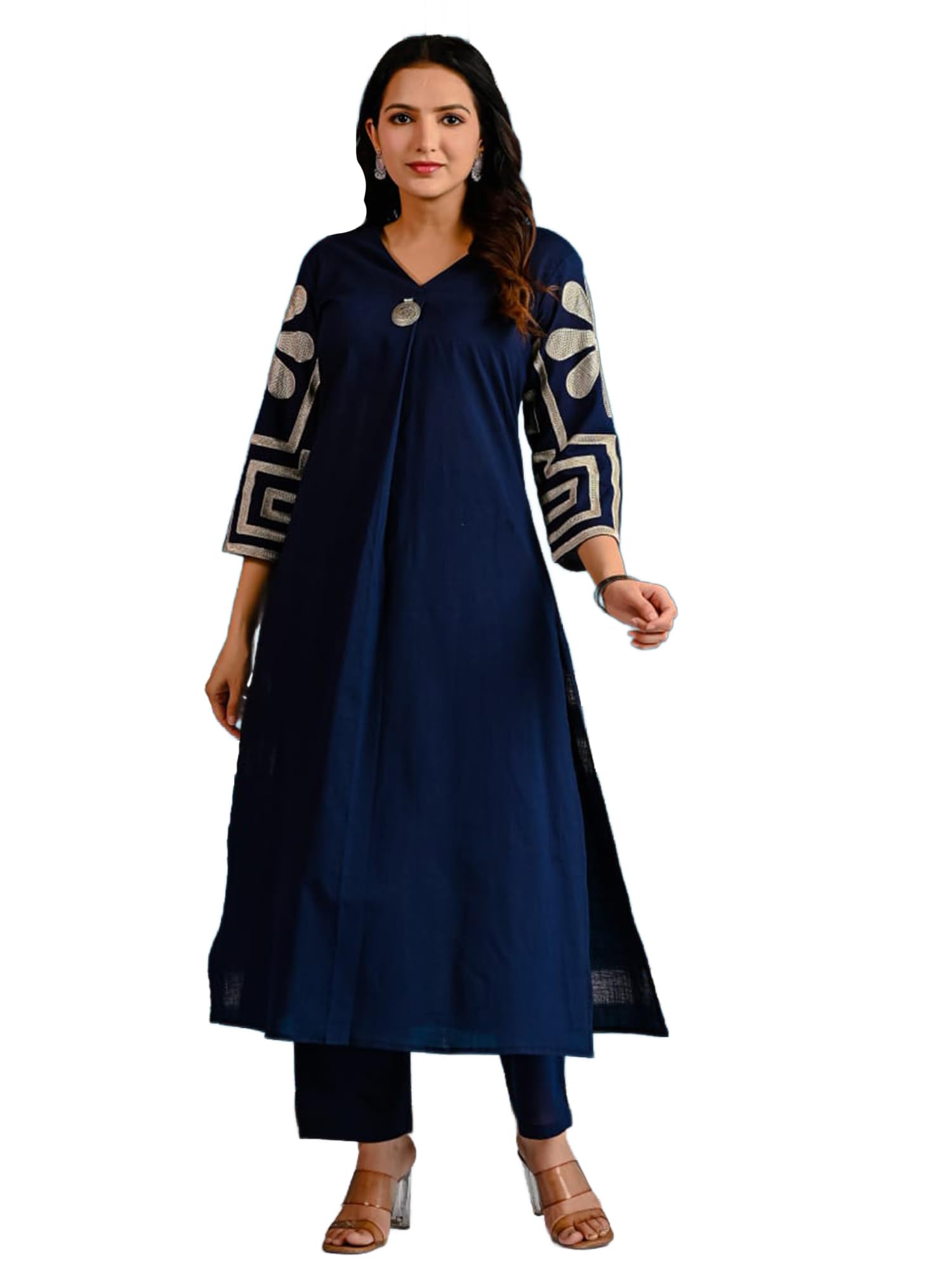 indo era Women's Cotton Ethnic Co-Ord Set | Kurta Pant Set | Stylish Cotton Suit Set for Women,11988-picture-42