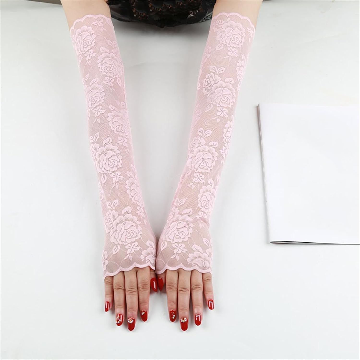 TOMETO STAR Women’s Gothic Long Sheer Mesh Arm Warmers