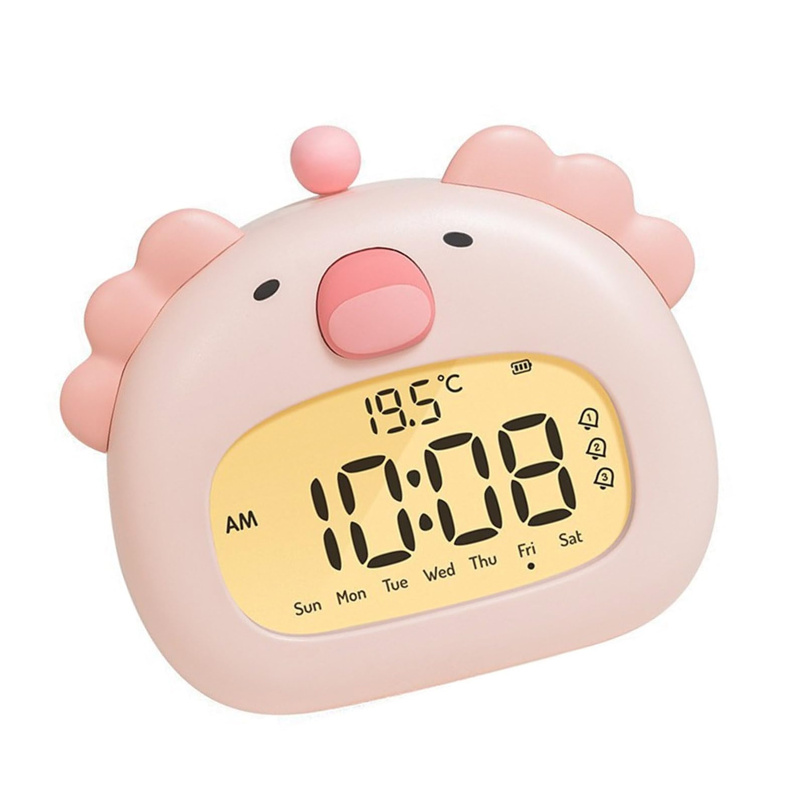 Nucelit Children Bedsides Alarm Clock with USB Rechargeable Battery Cartoon Animal Shape 3 Alarms Brightness Snoozes Cartoon Animal Desk Clock with USB Rechargeable