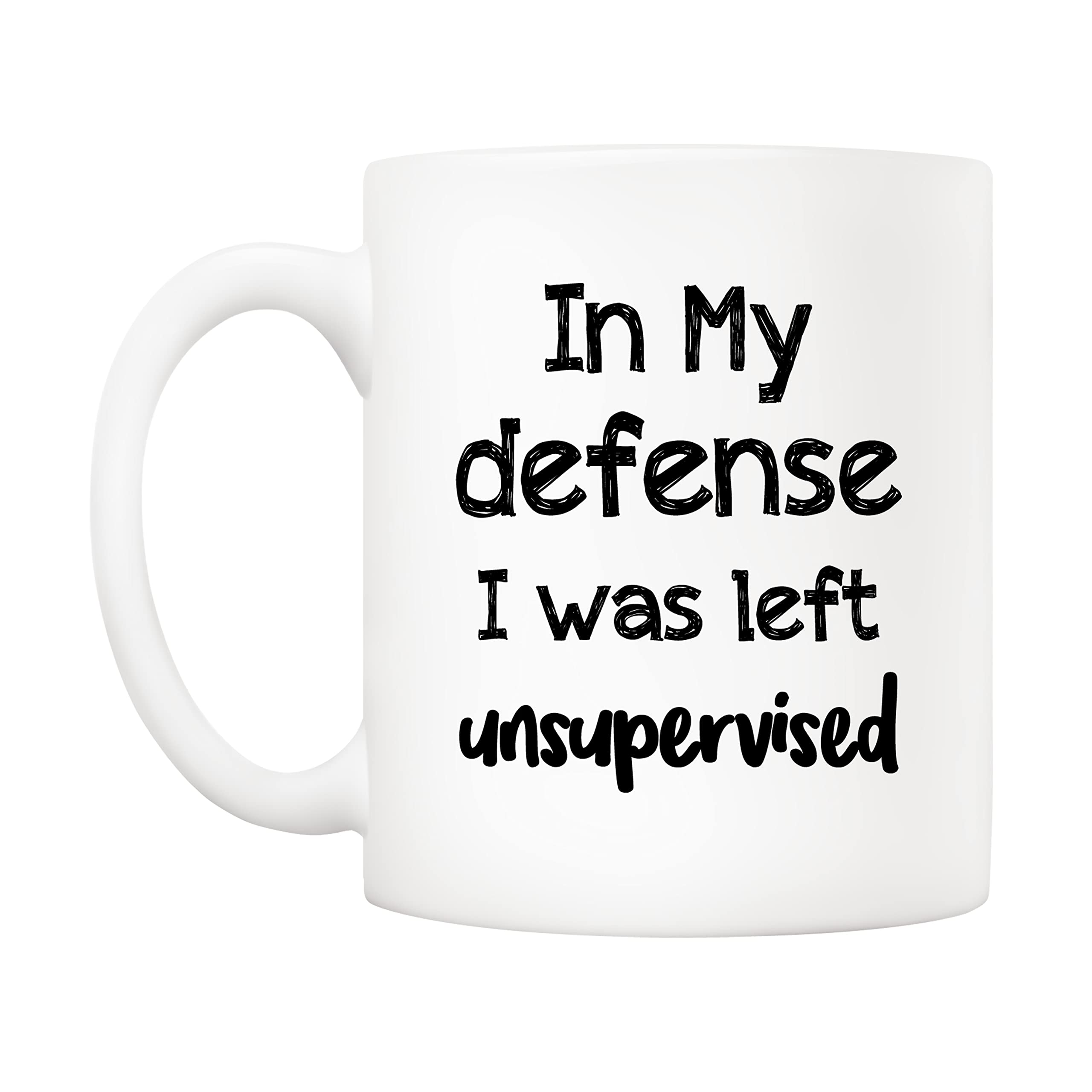 5Aup in My Defense I was Left Unsupervised Coffee Mug for Job Work, Office - Image 2
