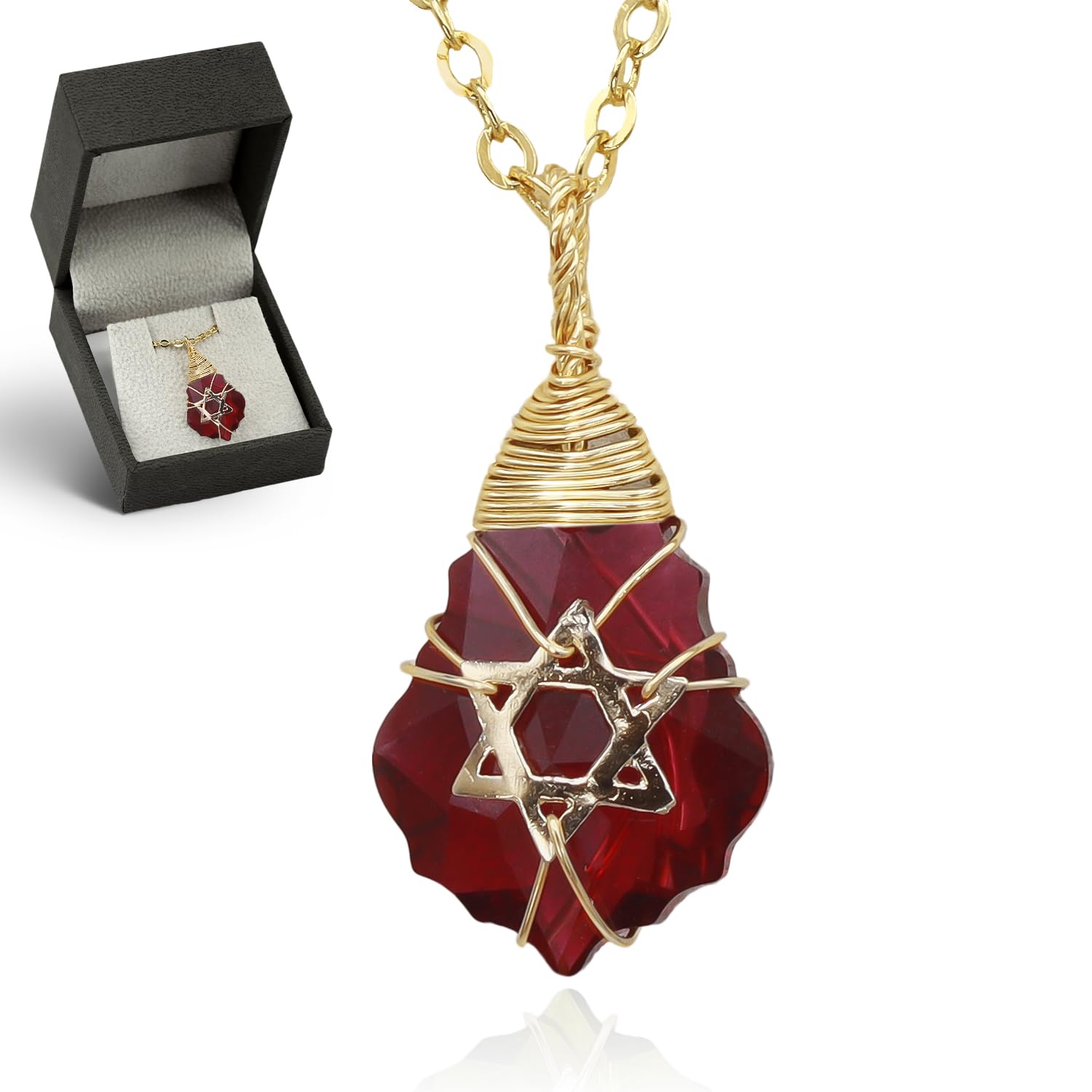 Ardonn Star of David Necklace for Women and Men - 14K Gold Filled Jewish Star Necklace -Israel Necklace