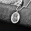 ADMETUS St Genesius Necklace Sterling Silver Saint Genesius Pendant Necklace Medal Protection Jewellery Religious Gifts for Men #3