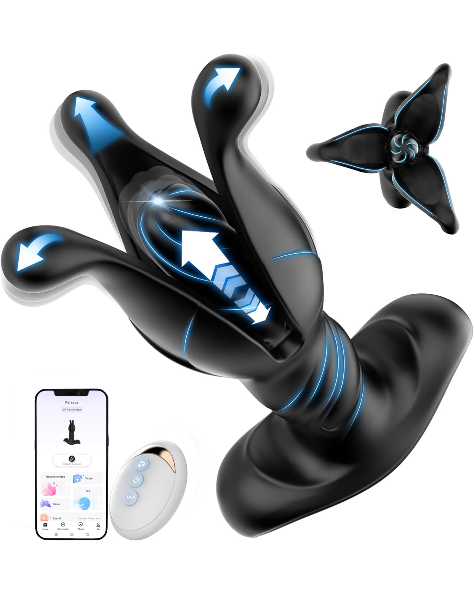 Plug Anale-dilatatore Uomo Analesex Toy, Vibratore Anale Massaggiatore Prostatico con 9 Espansione 9 Spinta 9 Vibrazione, Butt Anal Plug Vibratoreper Uomo Professionale, Toys Sessuali per Uomini