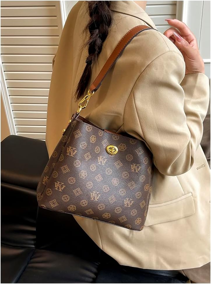 Crossbody Bags for Women, Shoulder Bag with Adjustable Strap,Classic Pattern with Gold Hardware