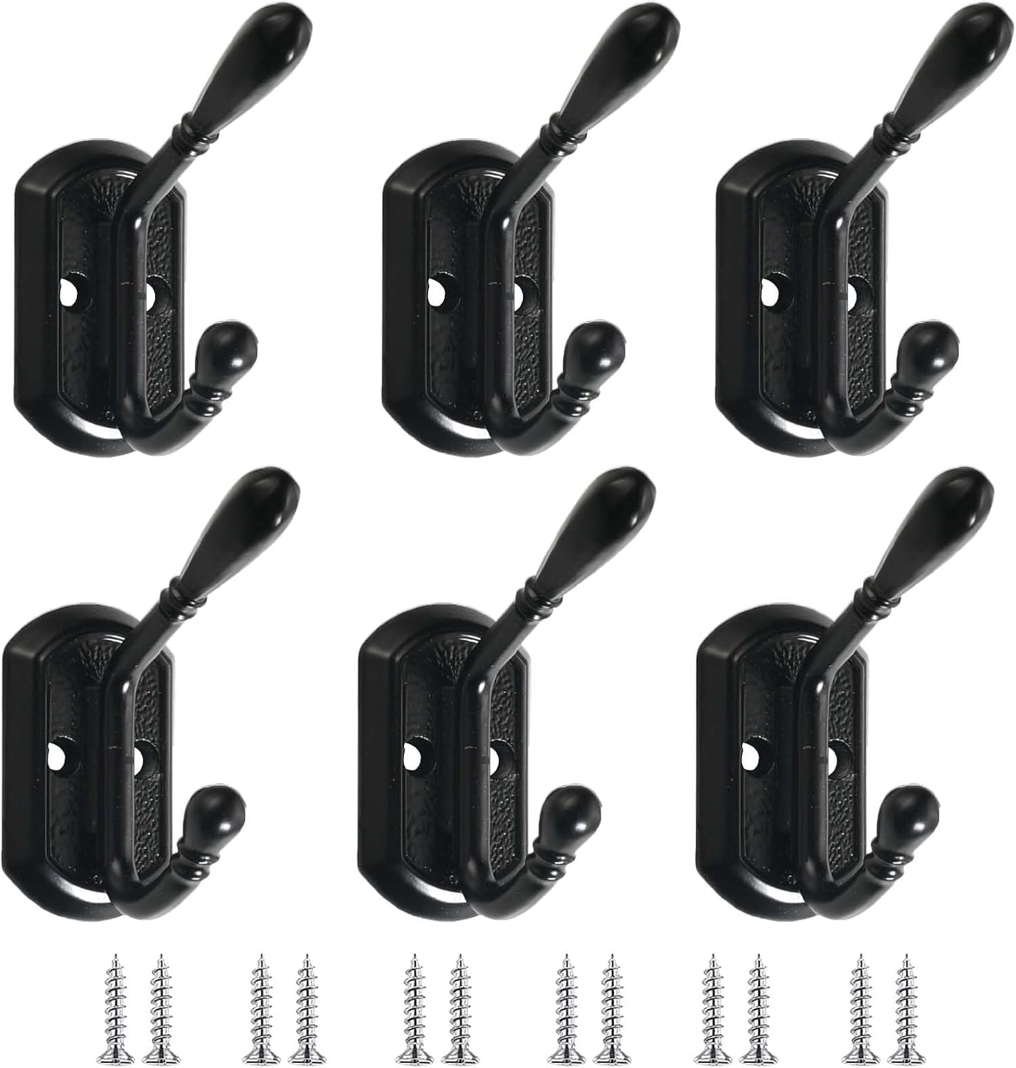 PAQWTYB Hooks, 6 Pack Retro Wall for Hanging Metal Coat Hook