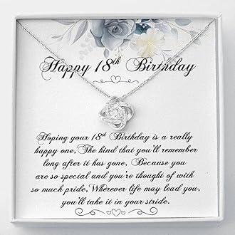 925 Sterling Silver Daughter Pendant, 18th Birthday Knot Necklace For Girl, 18 Year Old Jewellery