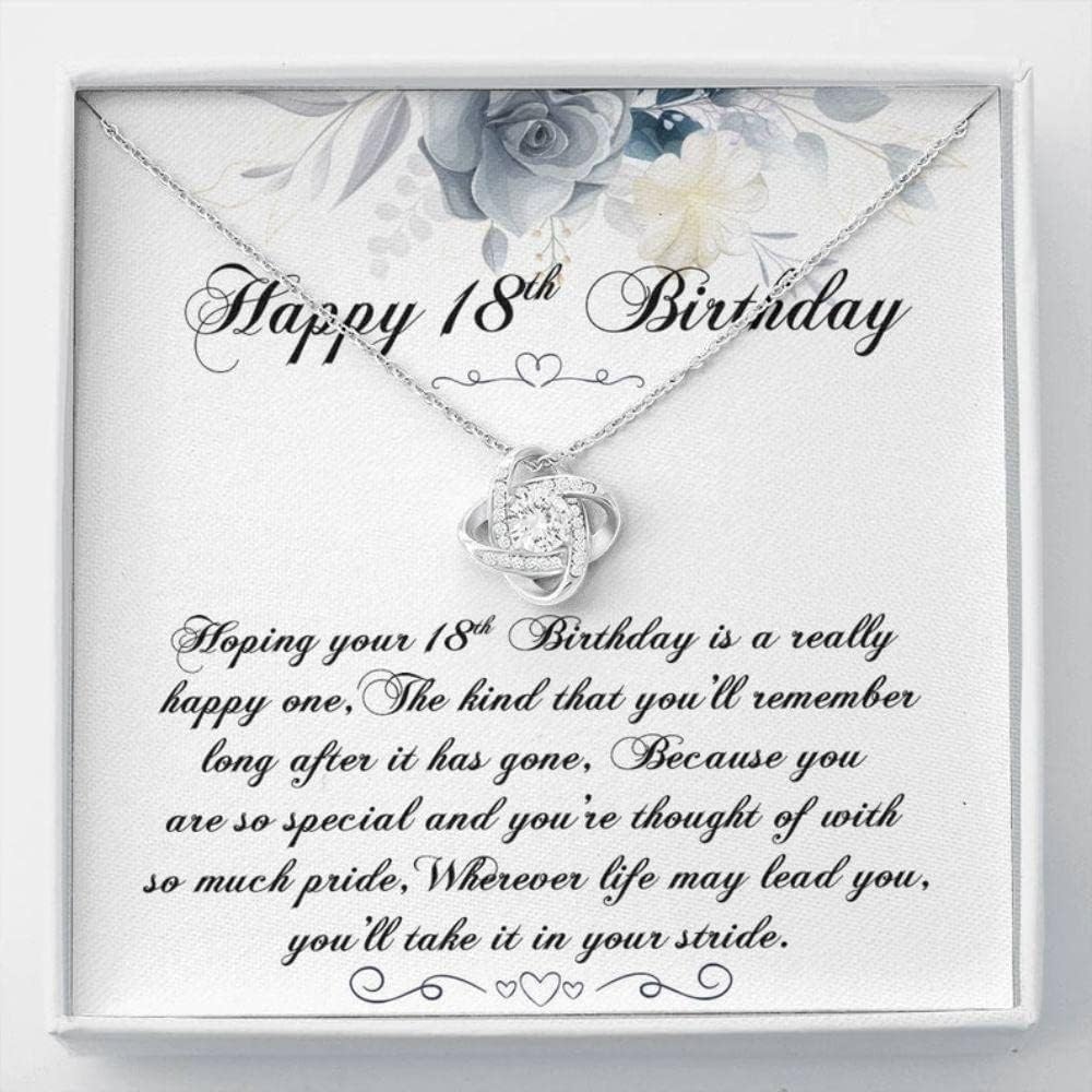 925 Sterling Silver Daughter Pendant, 18th Birthday Knot Necklace For Girl, 18 Year Old Jewellery