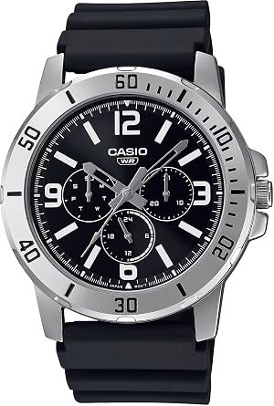 Casio MTP-VD300-1B Standard Quartz Mens Wristwatch, Multi-Axis, 24-Hour Display, Military Black, Overseas Model