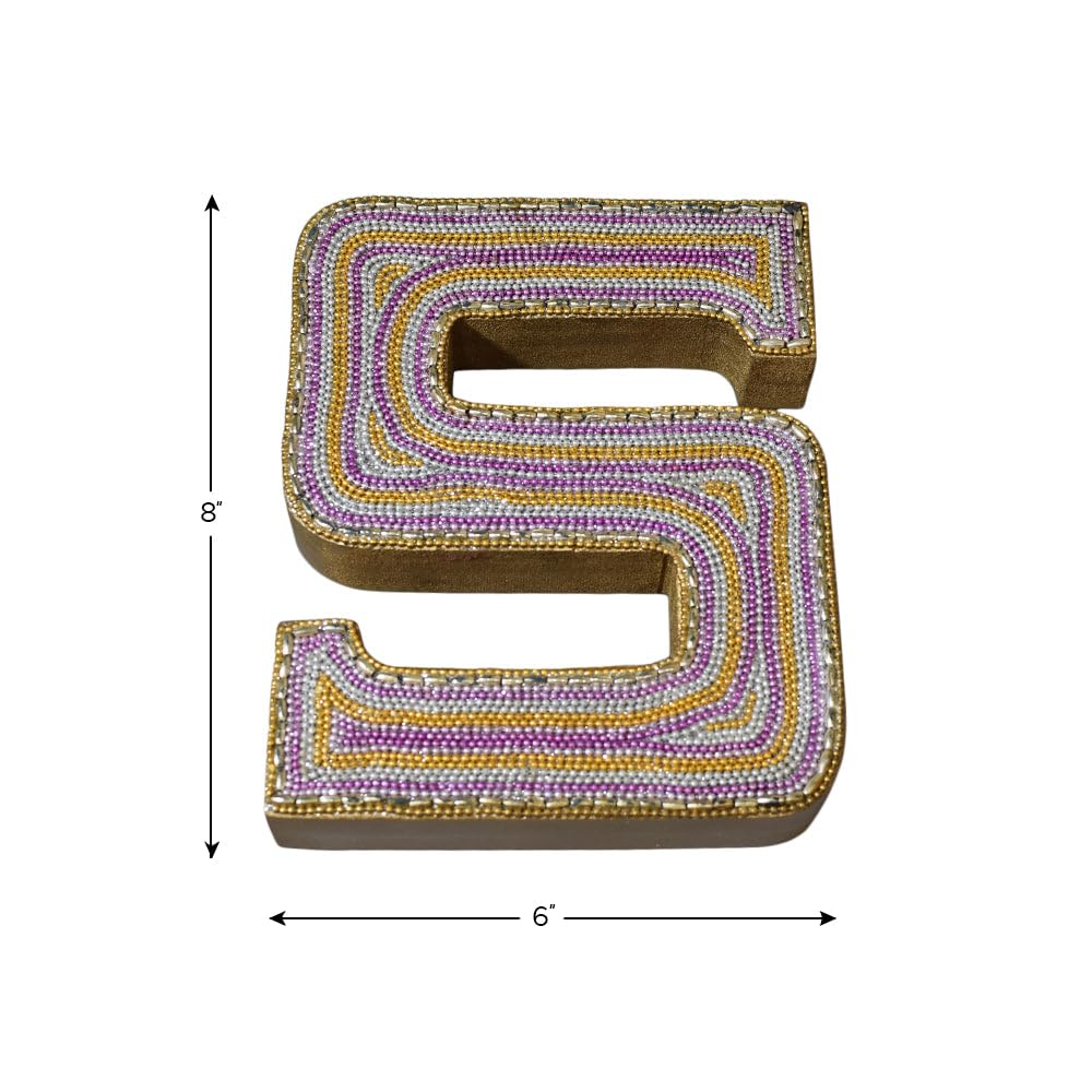 Handmade Eco-Friendly S Alphabet Letter Block for Study Room, Kids Room, Living Room, Hall, Cabin, Offices