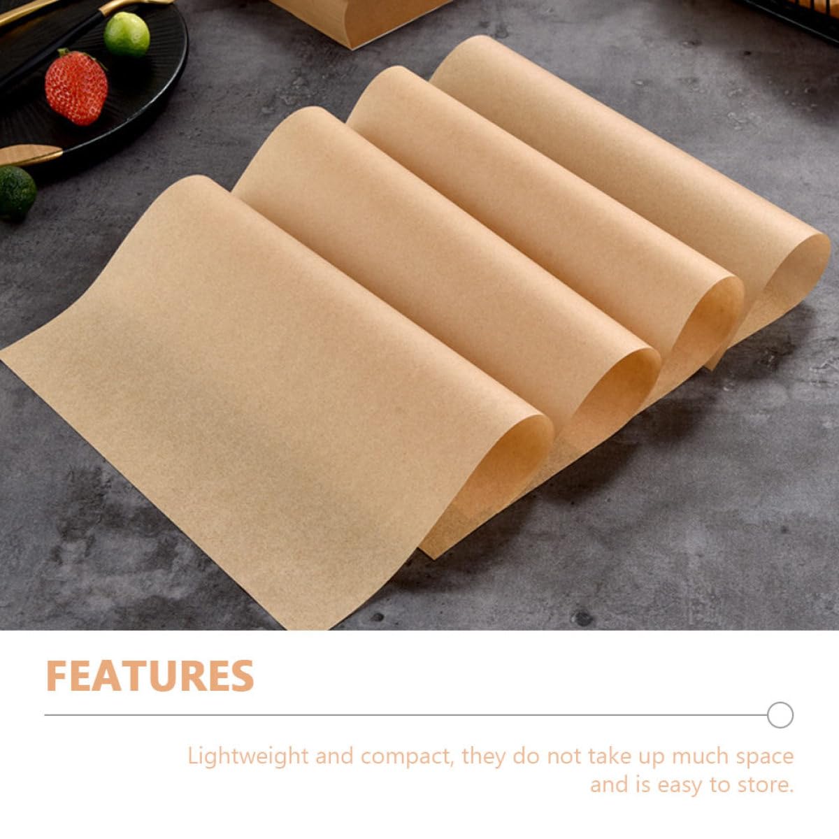 Tofficu Papel Kraft para Hornear 20X20 CM, 40g Resistente al Calor, 500 Hojas Desechables para Freidora de Aire y Snacks en Cocina