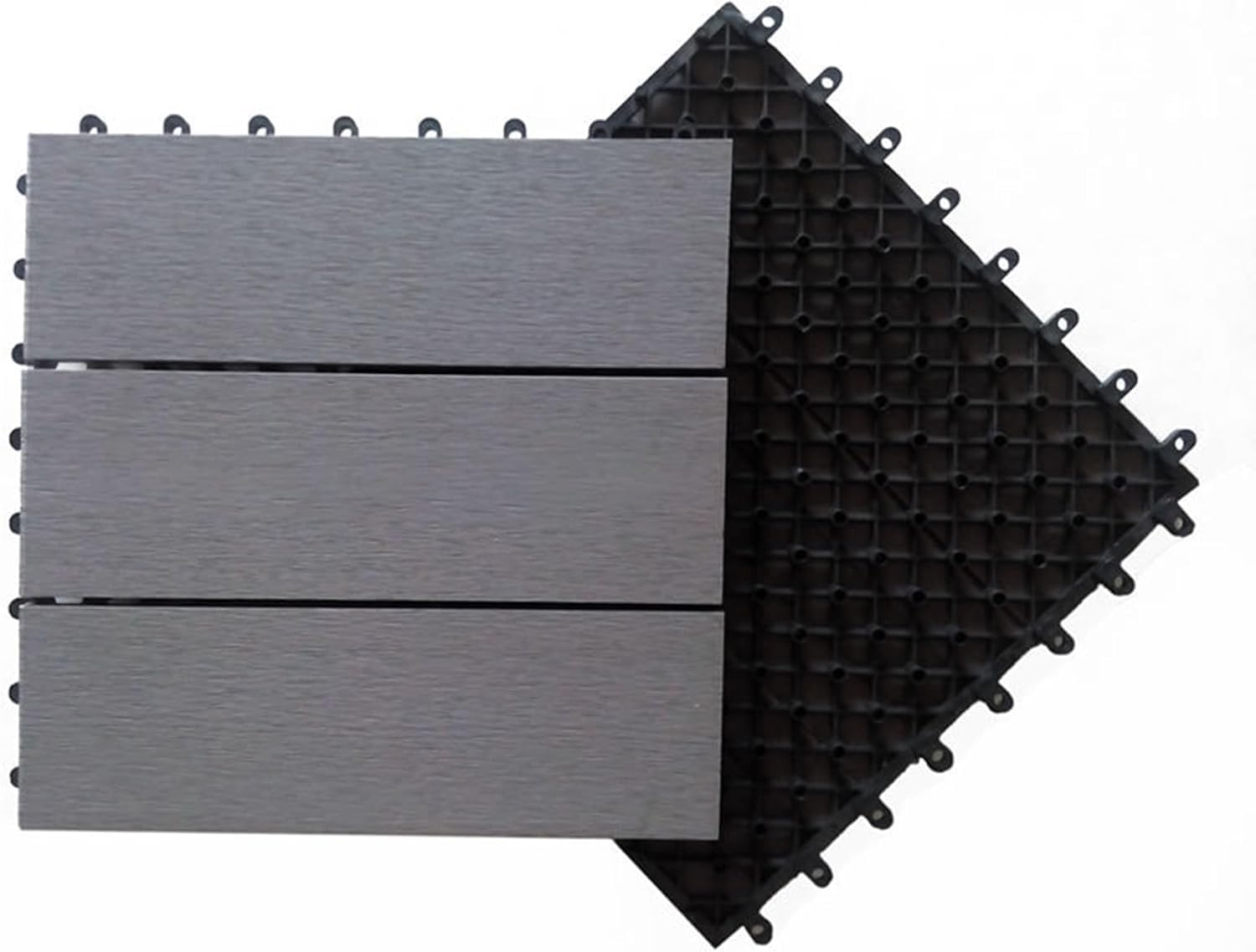 XAZLBIW Interlocking Deck Tiles 30x30cm, Outdoor Flooring Acacia Wood Patio Tiles, Waterproof Decking for Balcony Backyard, Indoor and Use C 22pcs