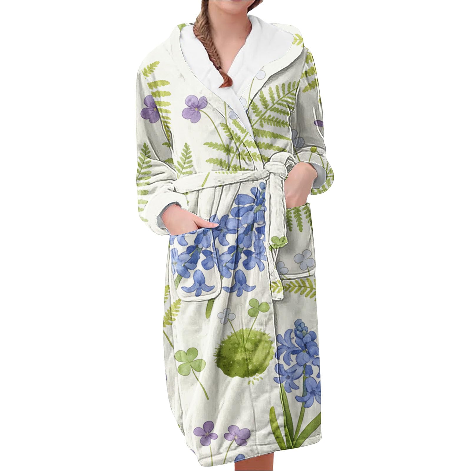 Albornoz para mujer, de algodón, ligero, para sauna, de rizo corto