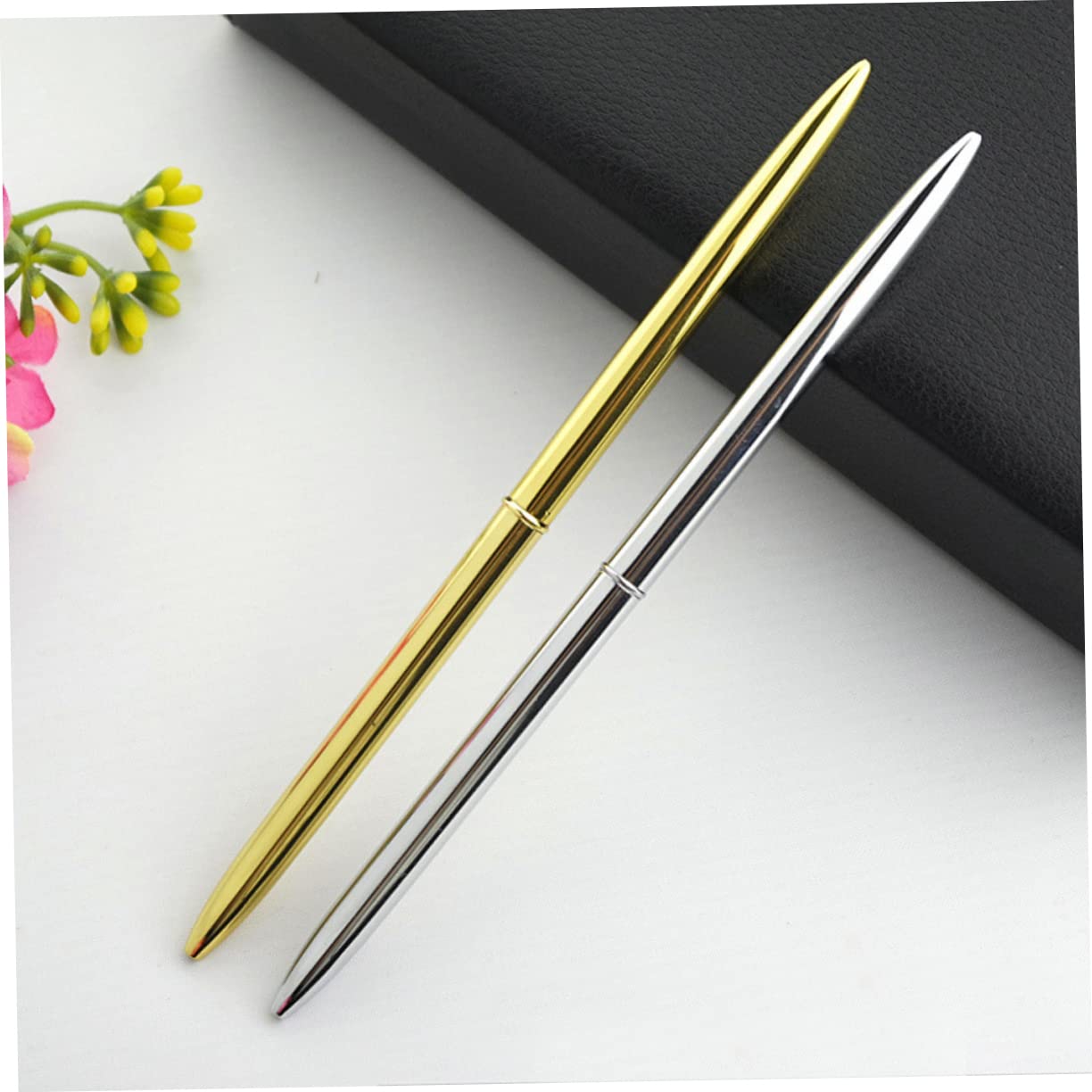 LALAFINA 12pezzi Penna Sfera Metallo Design Leggero e Elegante Inchiostro Blu Per Scuola e Ufficio Ricaricabile e Resistente Perfetta Per Uso Quotidiano