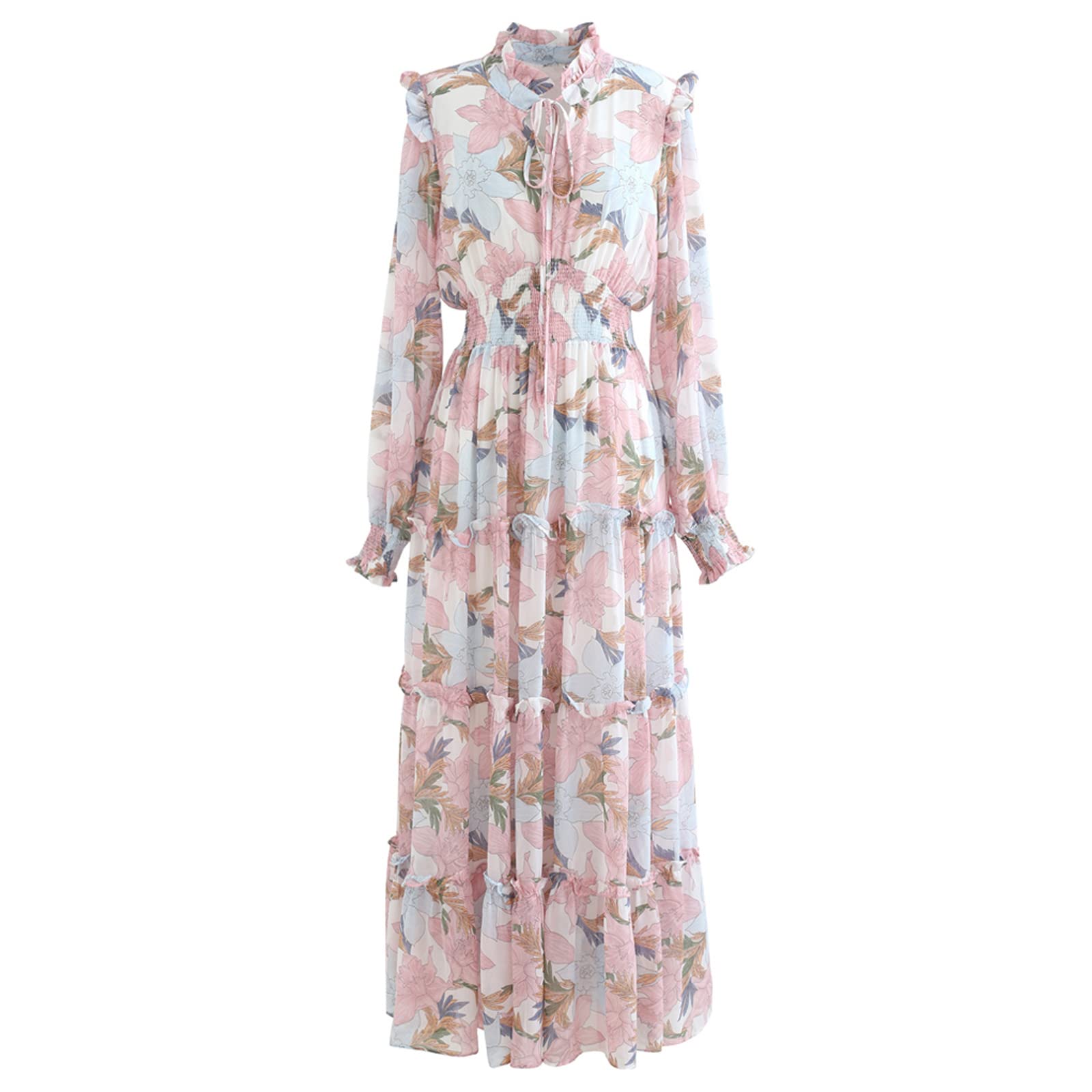 Amazon | [Chicwish] シックウィッシュ レディース ピンクリリー 花柄 