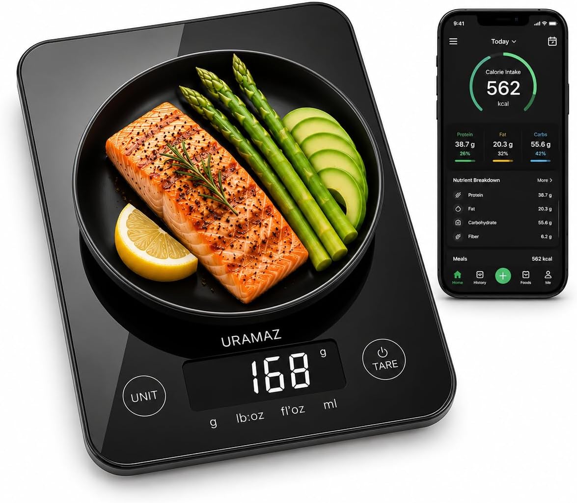- Smart Food Scale with Nutritional Calculator, Digital Kitchen Scale with Bluetooth App for Weight Loss, Food Weight Scale for Diet, Keto, Macro, Calories Counting, Tracking, 11lb