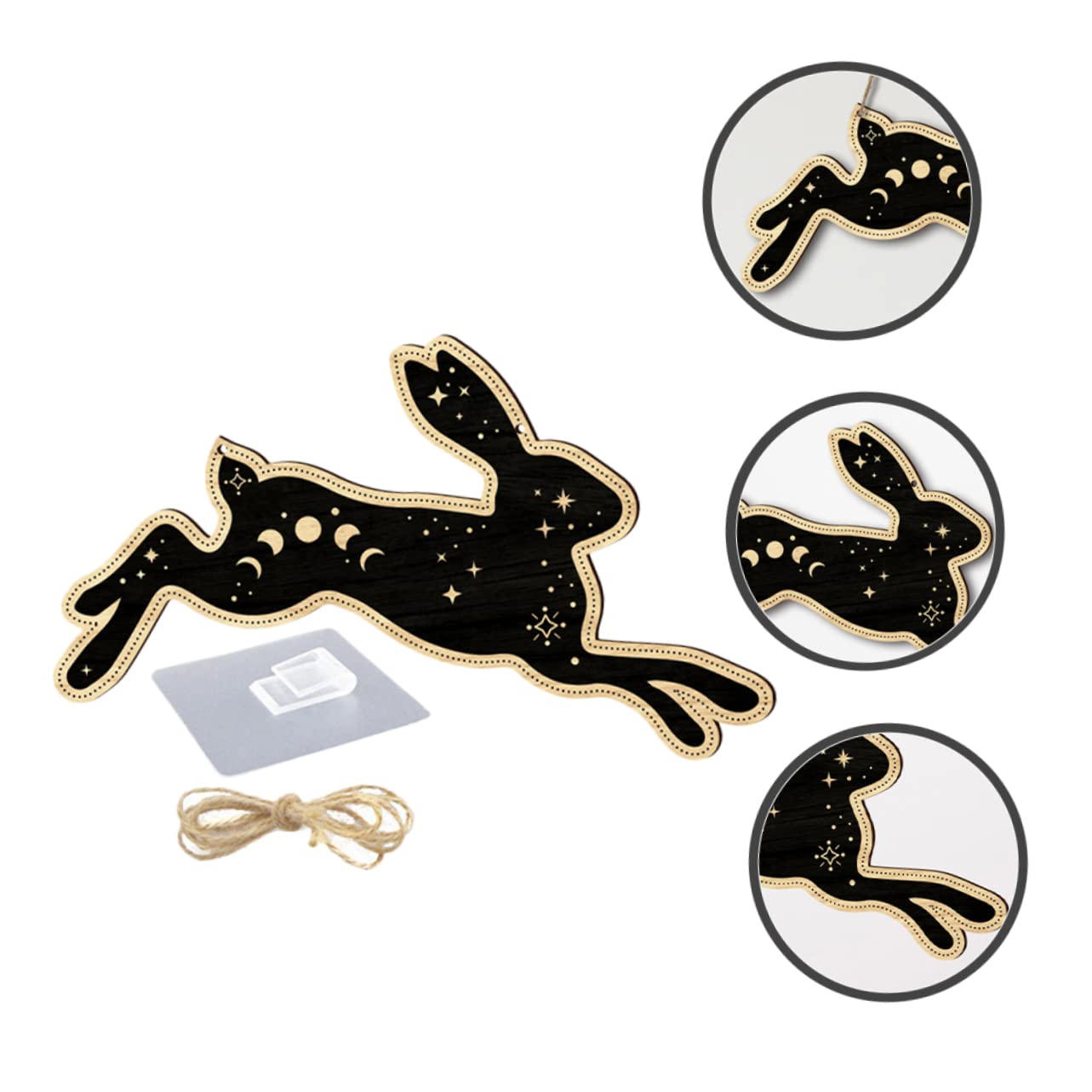 ABOOFAN 3 Pz Ciondolo Coniglio Decorazioni casa Bedroom Decoration Arredamento Cinese della Porta di Pasqua Decorazione casa ciondoli Coniglio di Legno Animale di Legno Appeso